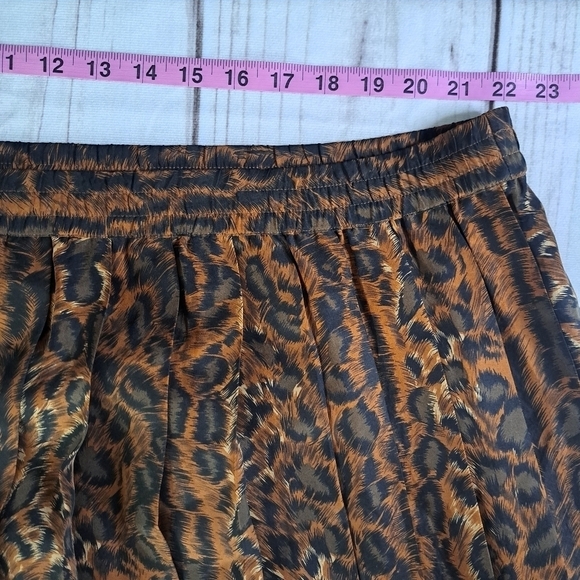 Vintage Skirt Reflections Spiegel 100% Silk Pull On Leopard  No Size Tag 22 X 33 - Picture 6 of 11